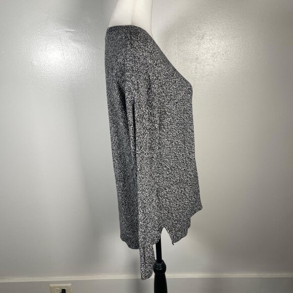Urban Knit Supply Black White Marled Crewneck Tight Knit Long Sleeve Sweater M - Picture 9 of 14